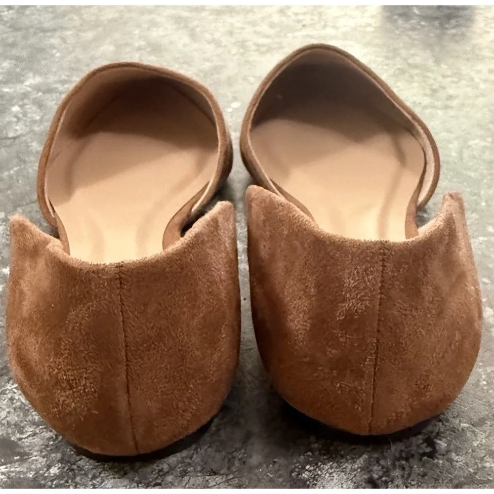 A New Day Womens Ae127 Julie Micro Suede Flats Memory Foam Cognac Sz 10 NEW